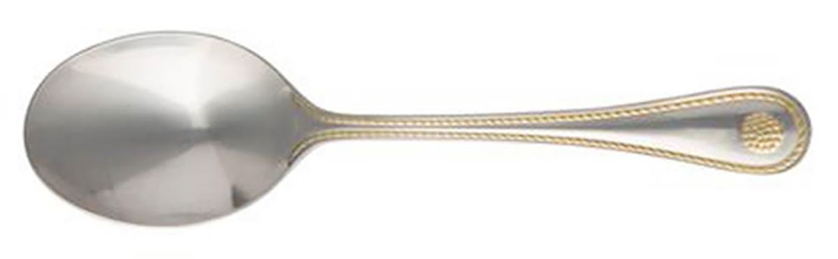 Berry and Thread-Gold Accent (Stainless) Tablespoon (Serving Spoon) by Juliska Flatware-1