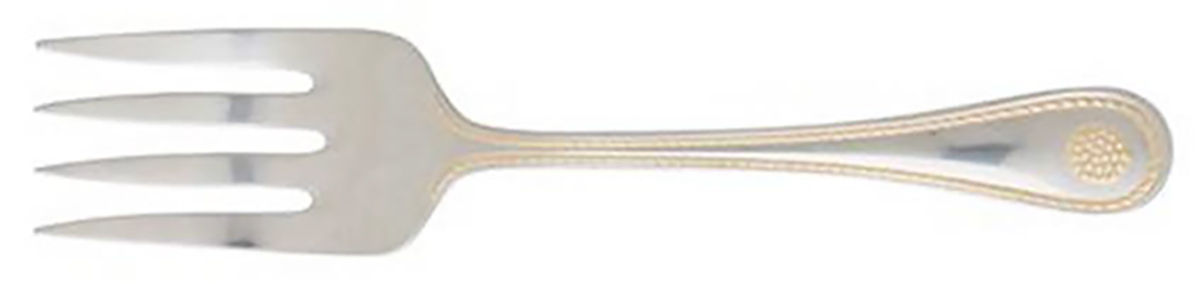 Berry and Thread-Gold Accent (Stainless) Large Solid Cold Meat Serving Fork by Juliska Flatware-1