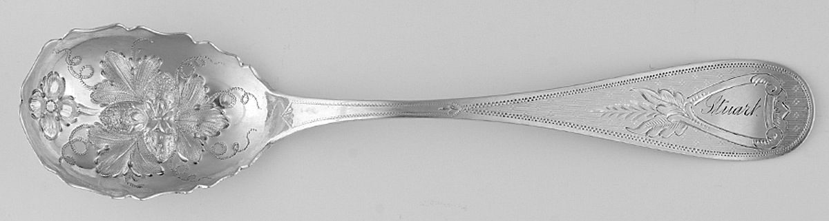 JSO5 (COIN) Bright Cut Bowl Sugar Spoon by Joseph Seymour & Co.-1