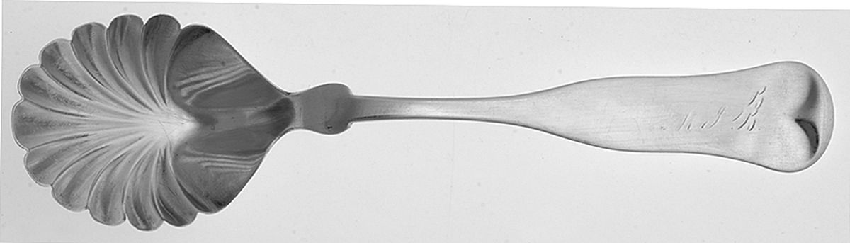 Fiddle (Coin) Solid Piece Cream Ladle by JB & SK Knowles Silver-1