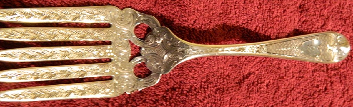 JEW41 (Sterling) Large Solid Cold Meat Serving Fork by J E Caldwell-1