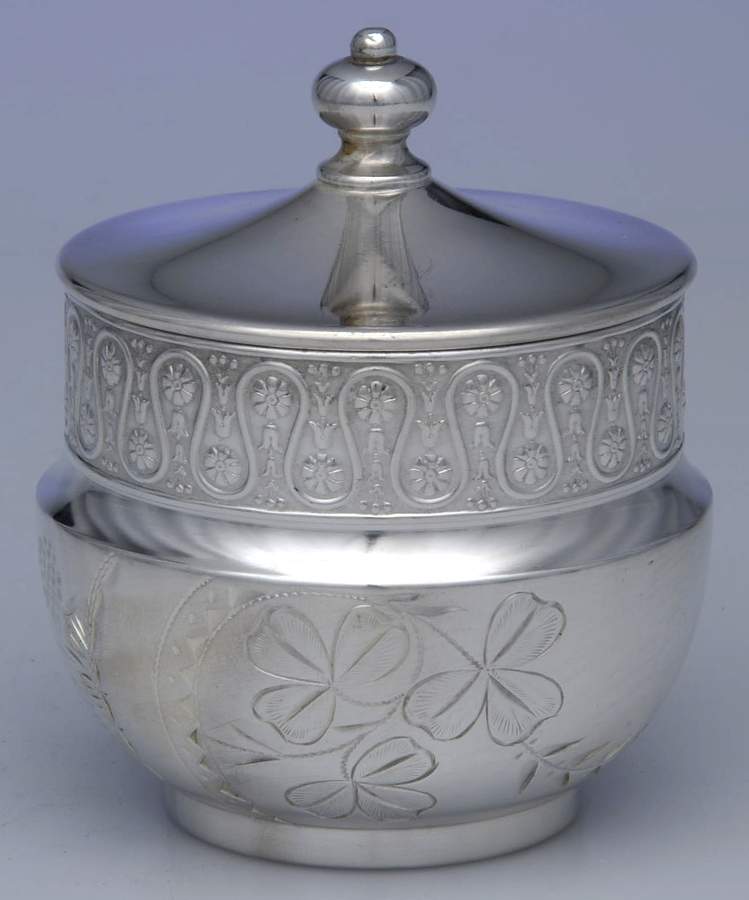 2217 (Silverplate, Hollowware) Mini Sugar Bowl & Lid by James Tufts-1