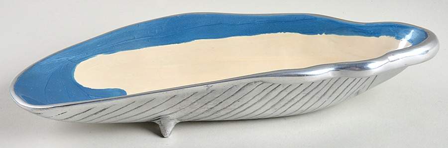 By the Sea-Snow (Aluminum, Hollowware) 11" Shell Shape Bowl by Julia Knight-1