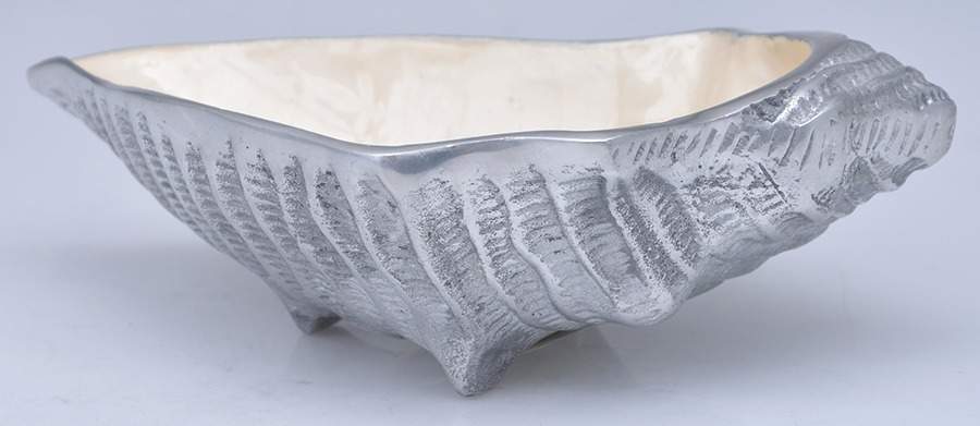 By the Sea-Snow (Aluminum, Hollowware) 8" Shell Shape Bowl by Julia Knight-1