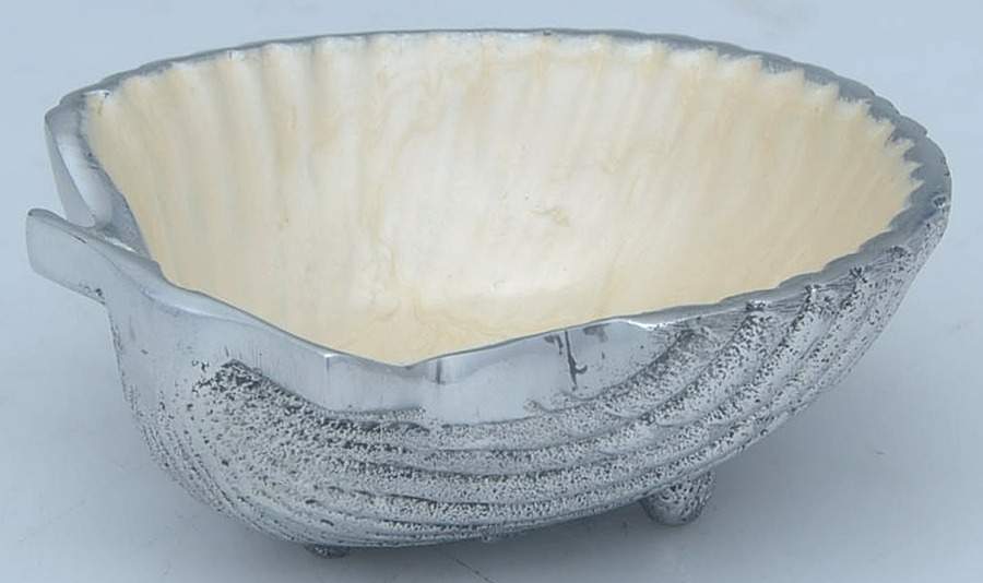 By the Sea-Snow (Aluminum, Hollowware) 3" Shell Shape Bowl by Julia Knight-1