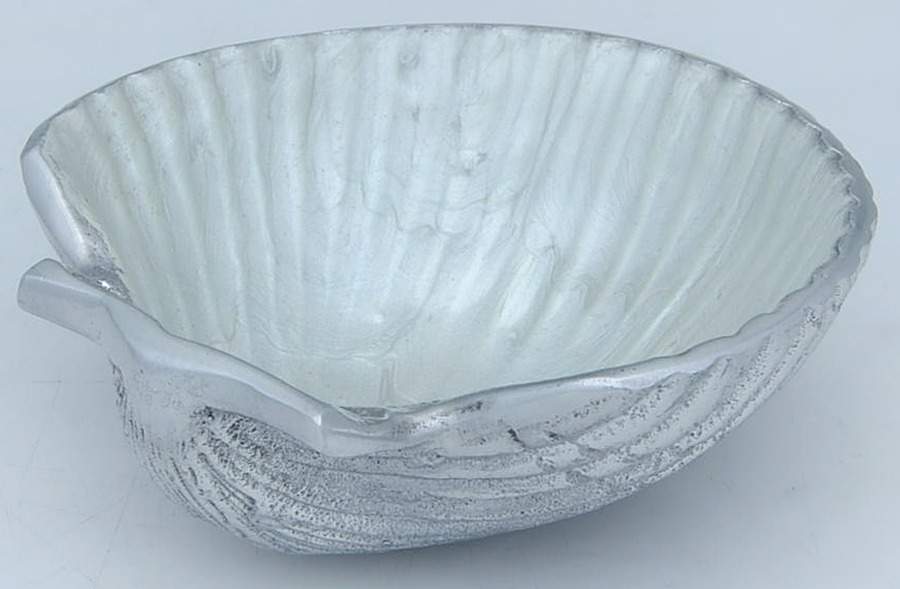 By the Sea-Hydrangea (Aluminum, Hollowware) 3" Shell Shape Bowl by Julia Knight-1