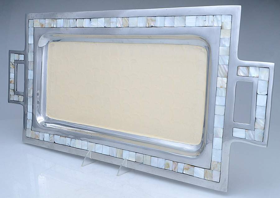 Classic-Snow (Aluminum, Hollowware) 25" Rectangular Handled Tray by Julia Knight-1