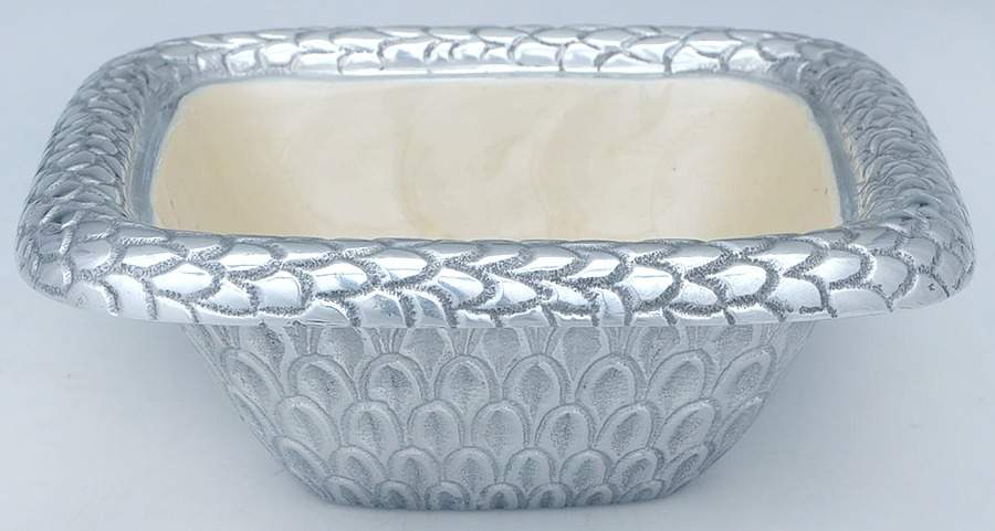 Classic-Snow (Aluminum, Hollowware) 6" Square Bowl by Julia Knight-1