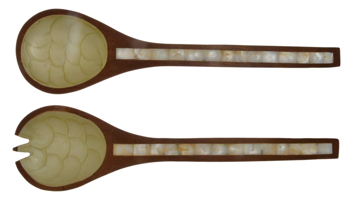 Classic-Kiwi (Aluminum, Hollowware) Wooden Bowl 2-Piece Salad Set by Julia Knight-1