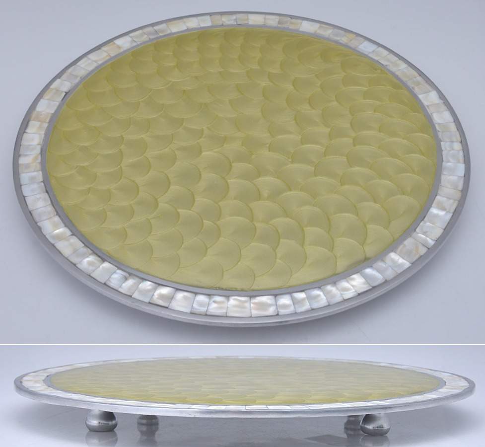 Classic-Kiwi (Aluminum, Hollowware) Cheese Plate by Julia Knight-1