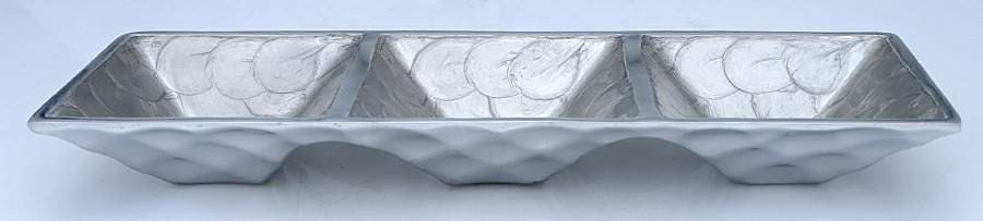 Classic-Platinum (Aluminum, Hollowware) 3 Part Divided Server by Julia Knight-1