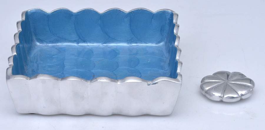 Classic-Azure (Aluminum, Hollowware) Square Napkin Holder with Weight by Julia Knight-1