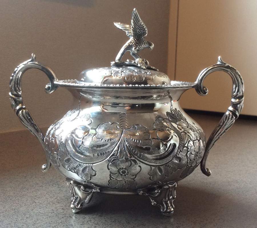 0785 (Silverplate, Hollowware) Sugar Bowl & Lid by John Turton-1