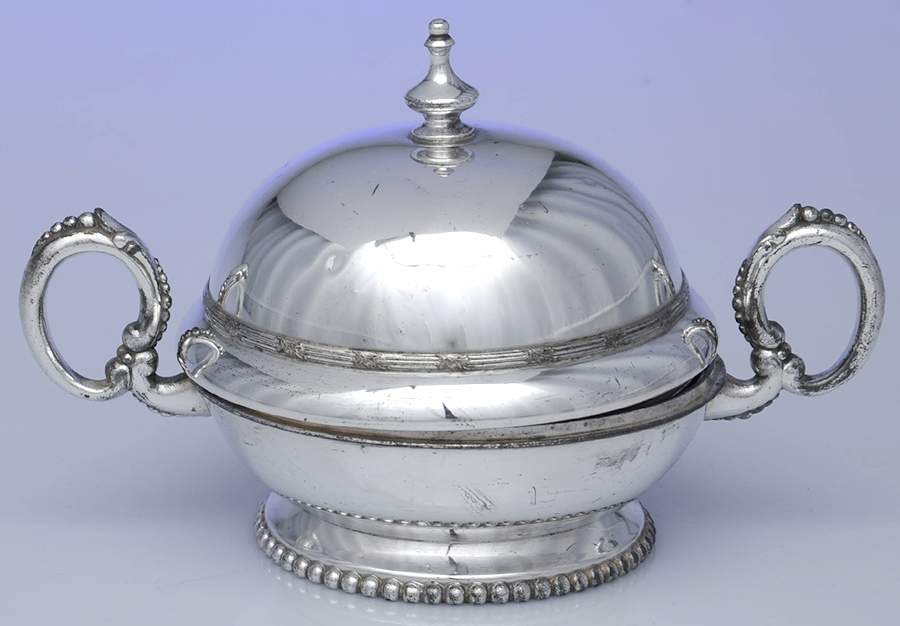 3819 (Silverplate, Hollowware) Round Covered Butter with Glass Liner by James Tufts-1