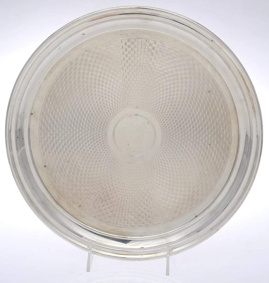 Silverplate Hollowware 12" Round Tray by John Turton-1