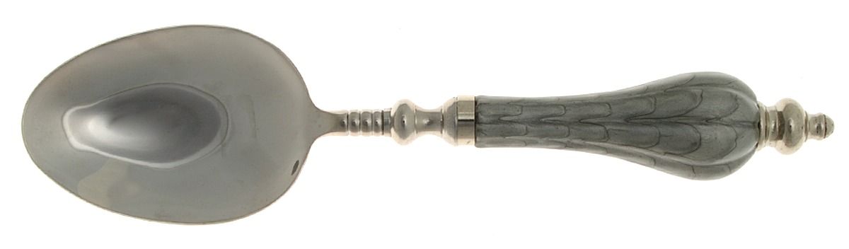 Peony Platinum (Stainless) Solid Serving Spoon by Julia Knight-1
