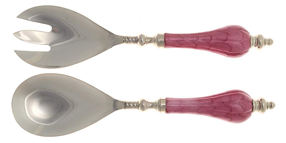 Classic Raspberry 2 Pc Salad Set with Stainless Bowl by Julia Knight-1