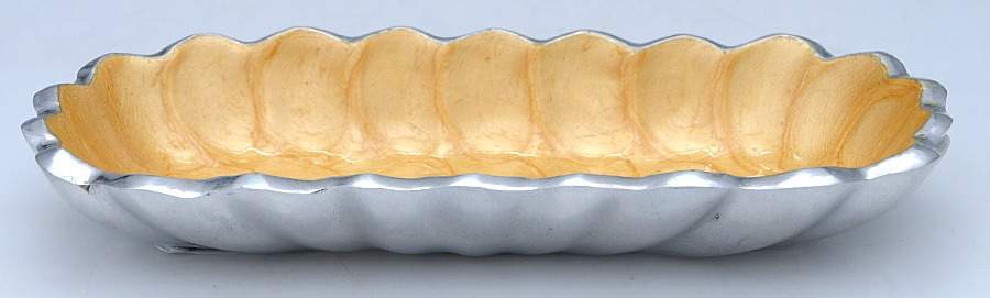 Classic Saffron (Aluminum, Holloware) Oval Butter Tray by Julia Knight-1