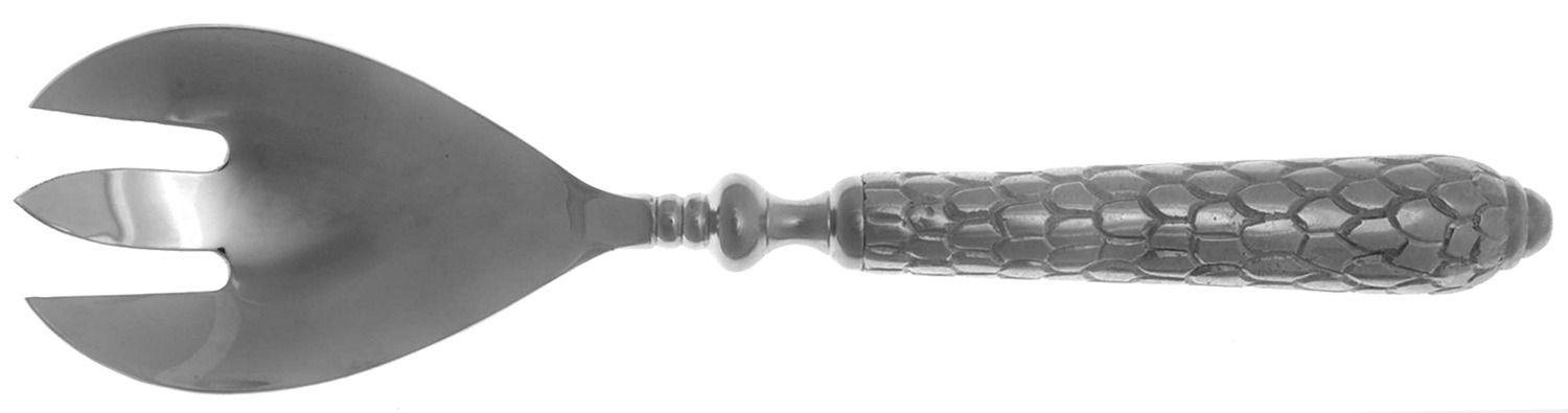 Florentine (Aluminum Hollowware) Salad Serving Fork with Stainless Prongs by Julia Knight-1