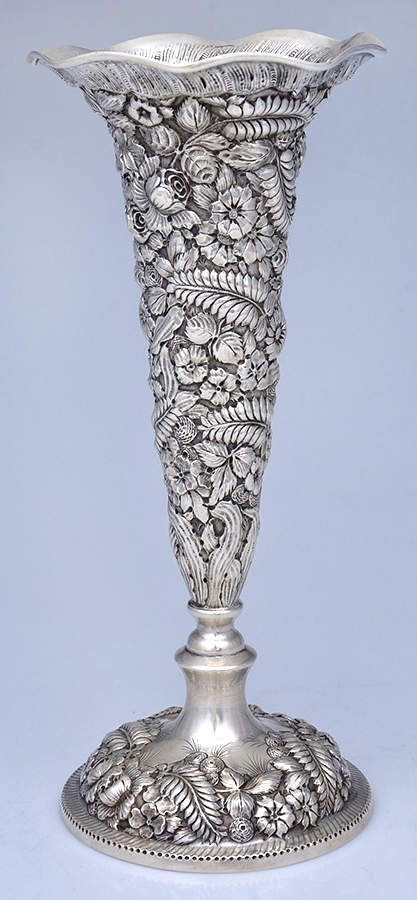 Repousse (Sterling, Hollowware) 11" Vase by James R Armiger-1