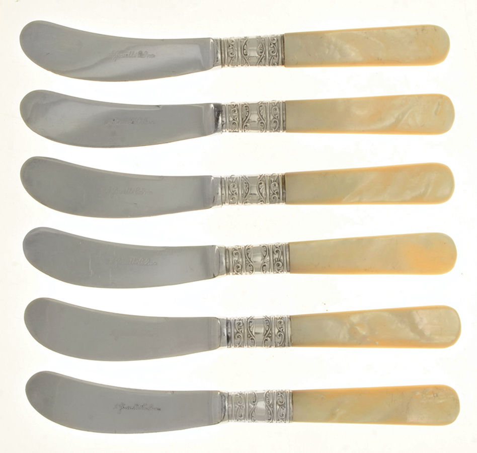 Pearl Handle (Sterling) Pearl Handle Butter Spread/Paddle - Set of 6 by A. Jewell Co Inc-1