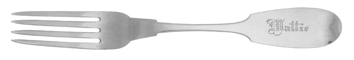 Coin Silver Flatware Youth Fork by J Hollister-1