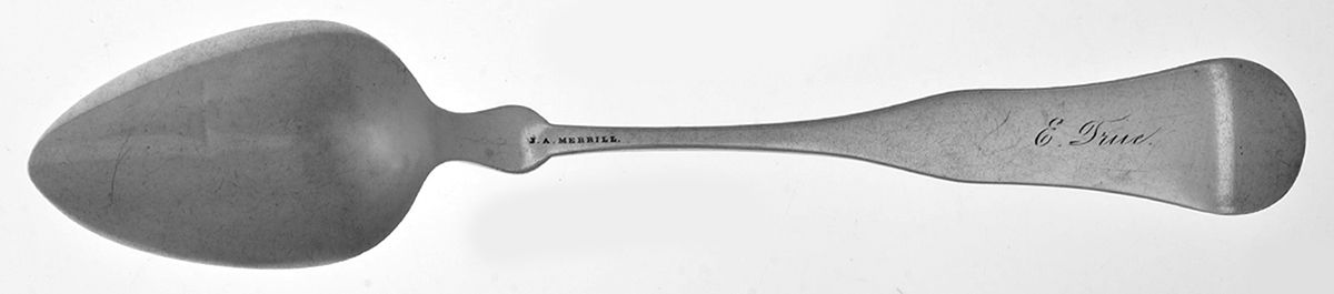 Coin Silver Flatware Dessert/Oval Soup Spoon by J.A. Merrill-2