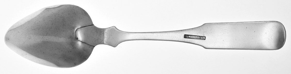 Coin Silver Flatware Tablespoon (Serving Spoon) by Jacob Leonard-2