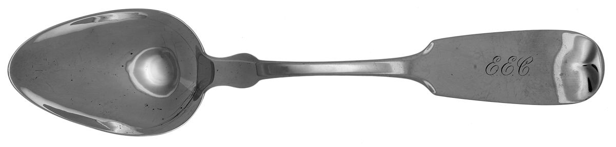 Coin Silver Flatware Tablespoon (Serving Spoon) by J Conning-1
