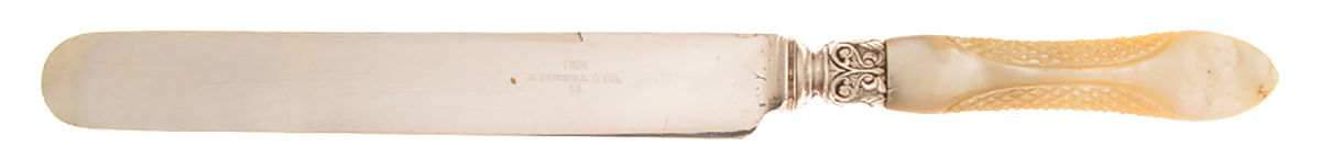 Pearl Handle 7 (Silverplate) Dessert/Tea Knife with Silverplate Blade by 1834 J Russell & Co.-1
