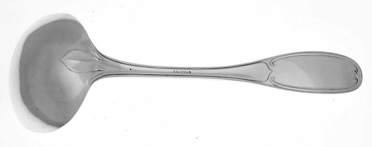 Coin Silver Flatware Solid Gravy Ladle by James E Spear-2