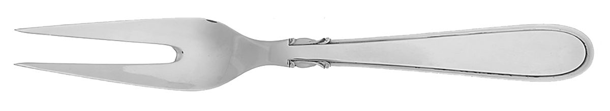 J7G12 (Sterling) Medium 2-Tine Cold Meat Serving Fork by Johannes Siggaard-1
