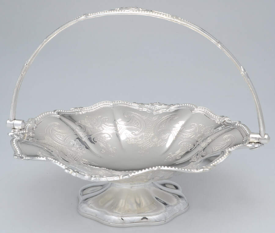 623S (Silverplate, Hollowware) Footed Handled Cake Basket by James Dixon & Sons-1