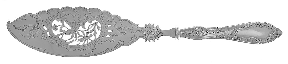 JVK7 (Sterling) Fish Serving Knife HH w/Sterling Blade &Bright Cut by J M Van Kempen-1