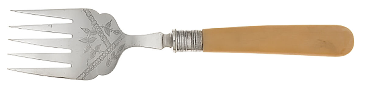 J2N3 (Silverplate) Hollow Handle Fish Srv Fork, SP Tines Bright Cut by John Nowill & Sons-1