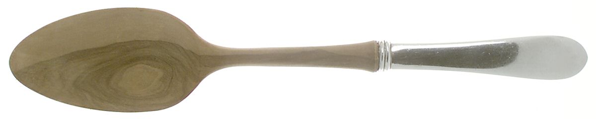Betsy Patterson-Plain (Sterling) Salad Serving Spoon with Wooden Bowl by Kirk Stieff-1