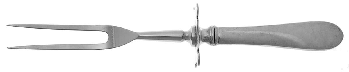 Betsy Patterson-Plain (Sterling) Lg Carving/Roast Fork-Stn Prong w/Sterling Guard by Kirk Stieff-1