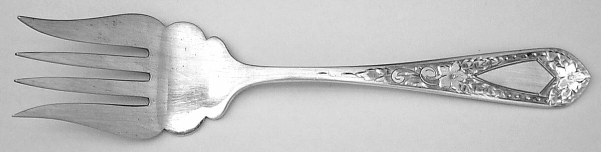 Betsy Patterson-Eng (Sterling, 1932) Small Solid Cold Meat Serving Fork by Kirk Stieff-1