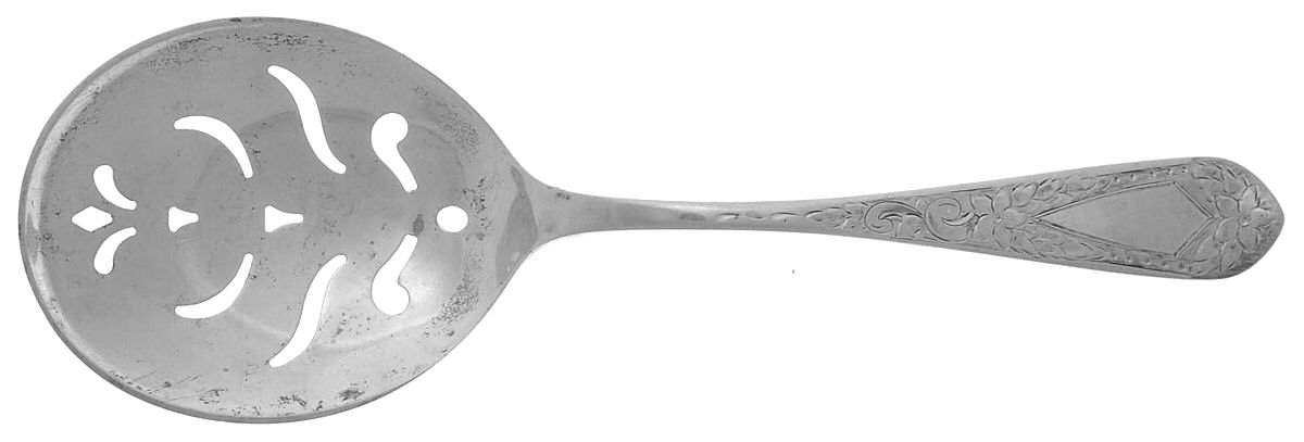 Betsy Patterson-Eng (Sterling, 1932) Large Pierced Pea Serving Spoon by Kirk Stieff-1