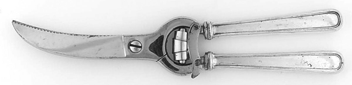 Calvert (Sterling, 1927, No Monograms) Poultry Shears with Stainless Blades by Kirk Stieff-1