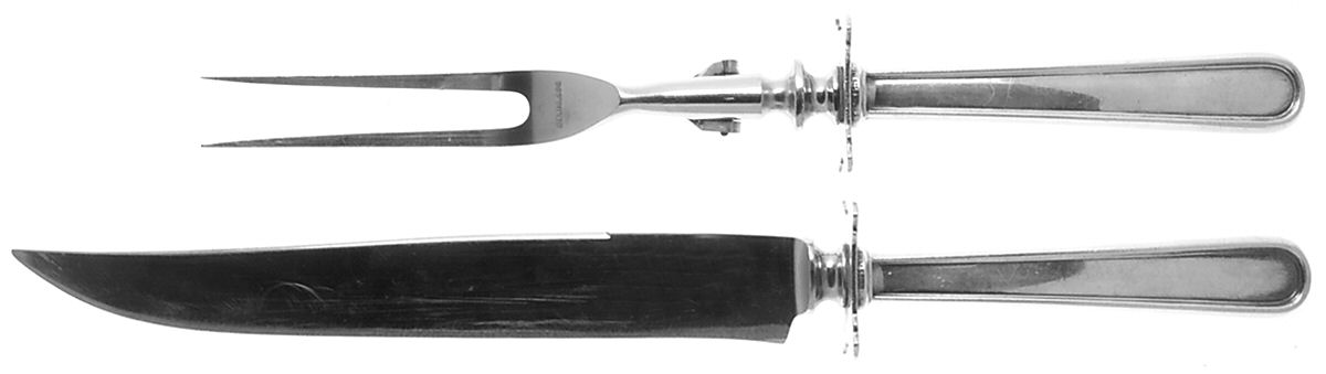 Calvert (Sterling, 1927, No Monograms) Small Steak 2-Piece Carving Set w/Stainless Blade by Kirk Stieff-1