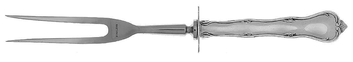 Carrollton (Sterling, 1961) Small Carving Fork W/Sterling Guard by Kirk Stieff-1