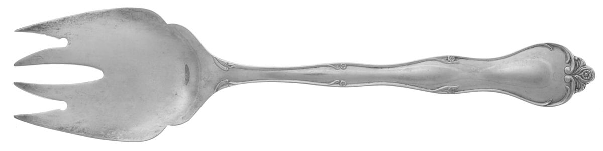 Carrollton (Sterling, 1961) Medium Solid Cold Meat Serving Fork by Kirk Stieff-1