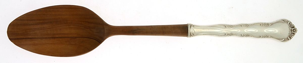 Cheryl (Sterling, 1962) Salad Serving Spoon with Wooden Bowl by Kirk Stieff-1