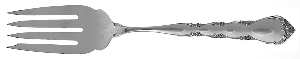 Cheryl (Sterling, 1962) Large Solid Cold Meat Serving Fork by Kirk Stieff-1
