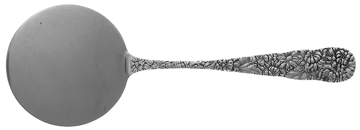 Chrysanthemum (Sterling, 1904, No Monograms) Solid Hot Cake Server Large by Kirk Stieff-1