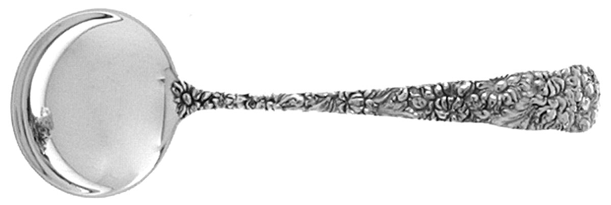 Chrysanthemum (Sterling, 1904, No Monograms) Large Round Bowl Soup Spoon (Bouillon) by Kirk Stieff-1