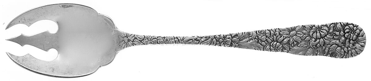 Chrysanthemum (Sterling, 1904, No Monograms) Ice Cream Fork by Kirk Stieff-1