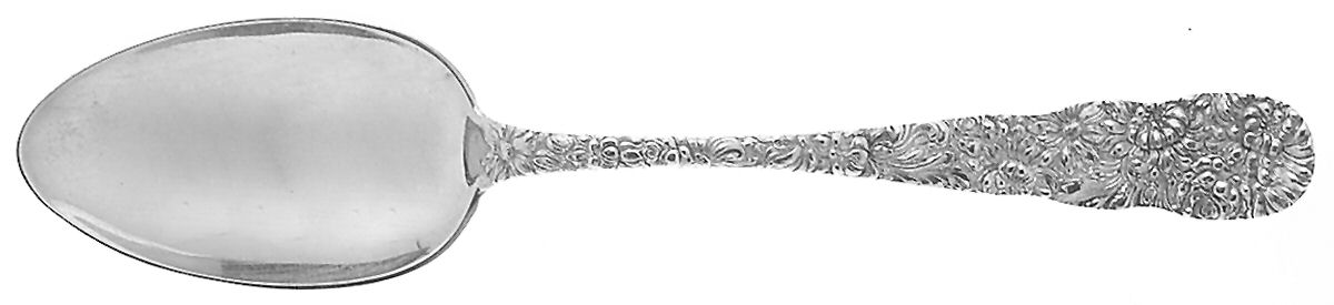 Chrysanthemum (Sterling, 1904, No Monograms) Tablespoon (Serving Spoon) by Kirk Stieff-1