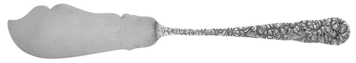 Chrysanthemum (Sterling, 1904, No Monograms) Flat Handle Master Butter Knife by Kirk Stieff-1